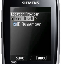 Cell phone screen with the program.