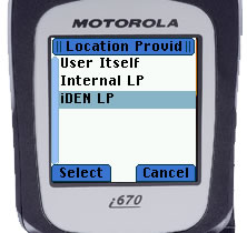 Cell phone screen with the program.