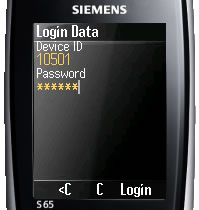 Cell phone screen with the program.