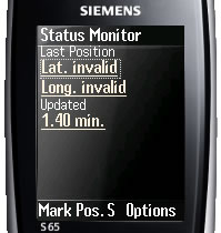 Cell phone screen with the program.